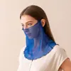 Mascarilla Facial de Seda Nueva de Verano, Braga para el Cuello para Mujer, Color Sólido, Protección Solar, Transpirable, Protección UV, Cubrecuello de Mascarilla Fino