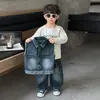 Conjunto de Chaleco de Mezclilla para Niños Niños Primavera y Otoño Estilo Coreano Conjunto Fresco Elegante para Niños Pequeños y Medianos Venta al por Mayor de Comercio Exterior