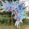 Nueva Decoración de Boda Flores de Pie Florero para Ceremonia de Boda Arreglo Floral para Escenario T Flores de Seda Decoración con Flores Artificiales para Recepción de Hotel