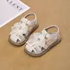 Zapatos de Princesa de Malla con Lazo Estilo Coreano para Niñas Modelo Verano 2026 Sandalias Cerradas Antideslizantes de Suela Suave para Niños
