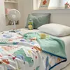 Colcha de Verão de Algodão de Fibra Longa Classe A com 60 Contagens, Colcha Lavável para Ar Condicionado, Colcha de Bebê Fofa com Desenhos Animados com Núcleo Fino de Soja