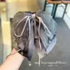 Grampo de rabo de cavalo com laço de malha cinza resistente para penteados presos na nuca, presilha de cabelo elegante meio presa, novo acessório de cabelo da moda