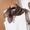 Pañuelo Cuadrado de Doble Cara Bicolor con Patrón de Espiga 65 para Mujer, Estilo Retro Francés Sencillo, Accesorio Elegante, Pequeño Pañuelo de Cuello de Moda