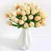 Flores Tulipa Artificiais de Couro PU de Alta Qualidade Exclusivo Transfronteiriço para Casa e Hotel Adereços de Fotografia de Casamento Flores Artificiais com Toque Venda por Atacado