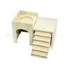 Casa de Jaula de Hámster de Madera Maciza Simple Anticorrosión Escondite de Madera para Hámster Cabaña Casa Pequeña de Madera Natural para Hámster