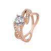 Calemei Wish Gran Venta Nuevo Anillo de Diamante Chapado en Oro Rosa Europa y América Micro Circonita Anillo Completamente de Diamante Mayoreo