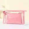 Bolsa de Cosméticos Sencilla con Patrón de Cocodrilo para Mujer, Bolsa de Almacenamiento Grande de Alta Gama, Neceser Portátil Impermeable para Viajes
