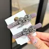 Duende Morado~Pinza para el Cabello con Lazo de Pedrería Pinza Lateral Pinza para Mechones Sueltos Pinza de Una Palabra Accesorio para el Cabello Pinza Superior Pinza para el Cabello