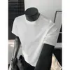 Camiseta Canelada de Manga Curta Nova Verão 2026 Masculina Meia Manga Camisa Básica Roupa de Verão Jovem Solta Tamanho Plus