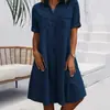 Vestido de Mezclilla Popular para Mujer 2026 con Diseño de Botones, Corte Holgado, para Tiendas Independientes Transfronterizas Europeas y Americanas en Amazon