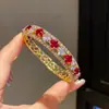 Pulsera Abierta de Rombo con Circonitas Incrustadas tipo Diamante Estilo Coreano, Sensación de Lujo Ligero y Alta Gama, Joyería de Moda Retro Dulce para Viajes de Negocios para Mujeres
