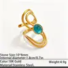 Anillo Abierto de Acero Inoxidable Multicolor Turquesa Estilo Bohemio Material Ecológico Acero de Titanio Resistente al Color Joyería