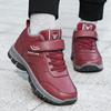 Botas de Nieve para Mujer 2026 Otoño e Invierno Estilo Nuevo Botas de Algodón con Velcro, Transfronterizas Forradas de Felpa y Engrosadas Zapatos de Invierno para Senderismo