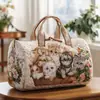 Bolsa de Viaje Acolchada de Algodón Serie Gato Marca Independiente Nueva 3D Bolso de Mano de Moda Impreso para Mujer Bolso de Yoga