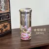 Nueva Taza Termo de Titanio Puro con Diseño de Rosa Peonía Camelia, Taza Mini de Bolsillo Portátil, Taza de Regalo de Negocios de Alta Gama