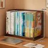 Estantería de Escritorio Estante de Almacenamiento Estante de Almacenamiento de Libros para Escritorio de Dormitorio Estudiantil Soporte para Libros Escritorio Estante de Archivos Multicapa