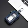 Nuevo estuche para llaves de pareja de cuero genuino gran capacidad Ventana de espejo para control remoto de coche de mujer estuche con cremallera para llaves retro exquisito