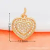 Ventas Directas de Fábrica, Venta al por Mayor de Artículos en Stock, Chapado en Oro Real Microincrustado de Cobre 18K, Colgante en Forma de Corazón Chapado en Oro