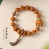 Pulsera de cuerda tejida a mano de estilo étnico artístico de moda nacional hecha a mano, con cuentas de Bodhi de diamante de colores de la suerte y una linda pulsera de mascota linda