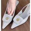 Sandálias de Salto Agulha Pontiagudas Estilo Fada para Mulheres 2024 Chegada Nova de Verão Estilo Francês Bonitas Elegantes Versáteis Sapatos de Salto Alto de Bico Fino para Mulheres