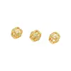 Relleno de Oro de 14K Color Duradero Micro-Pavimentado Circonita Bola Ovalada Calada Cuentas Espaciadoras DIY Pulsera de Cuentas Sueltas Collar Accesorios de Joyería C45