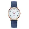 Reloj de Mujer Simple de Cuarzo Color Oro Rosa, Reloj de Pulsera con Esfera Digital Transparente y Correa de Cuero, Reloj Versátil Impermeable de Venta Caliente Transfronteriza para Estudiantes