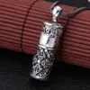 Joyería de plata de ley S925 al por mayor Plata tailandesa mantra clásico de seis caracteres Encendedor de mortero de diamante Colgante de caja Gabu para hombres y mujeres