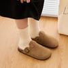 Birkenth para Padres e Hijos 2025 Nuevo Estilo Ropa de Abrigo Pantuflas Retro Holgadas Moda Femenina Birkenth de Punta Cerrada para Niños Medianos y Grandes