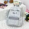 Mochila de Hombro Doble Estilo Simple para Niñas y Adolescentes, Estilo Coreano, Color Sólido, Gran Capacidad, Mochila Casual, Mochila de Hombro Doble para Estudiantes de Secundaria y Preparatoria