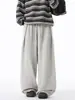 Pantalones de Chándal Casuales para Otoño e Invierno Unisex Rectos Holgados Versátiles Deportivos Pareja Retro Americano Color Sólido Pantalones Largos