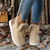 Zapatos de algodón nuevos de invierno para mujer transfronterizos, talla grande, forrados de felpa, de suela gruesa y cálidos, con suela plana