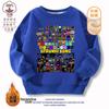 Sprunki Music Rhythm Box Roupas Infantis Ao Redor Crianças Maiores Outono e Inverno com Forro de Fleece Meninos e Meninas Gola Redonda Moletom