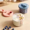 Caja de Leche en Polvo para Salidas de Bebé Caja Portátil de Leche en Polvo Caja de Almacenamiento de Alimentos Complementarios de Gran Capacidad Caja de Leche en Polvo Giratoria de Cuatro Compartimentos