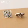 Plata s925 accesorios para joyería DIY Botón hueco de plata tailandesa Patrón de cumpleaños Hebilla de cola de botón de plata Xiangyun Hebilla