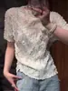Camiseta Plisada de Manga Corta para Mujer 2026 Nueva Moda Versátil Elegante Vestido de Verano de Cuello Medio Alto con Pliegues Prensados a Mano