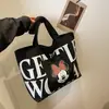 2024 Nova Bolsa de Mão Mickey Bolsa de Compras Bolsa Tote de Ombro para Estudante Universitário Bolsa de Lona de Grande Capacidade Feminina de Verão