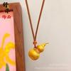 Colgante de calabaza cepillada dorada de Vietnam para mujer, simulación retro, colgante de calabaza sólida esmerilada, suministro en vivo