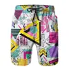 Verano Nuevo Transfronterizo Shorts Estampado Digital 3D Geométrico Pareja Para Hombre y Mujer Marca Japonesa de Moda Pantalones de Playa