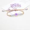 Nova Pulseira de Flores Secas Verdadeiras Narciso Flores de Cerejeira Tecida à Mão Pedra do Tempo Melhor Presente para Casal Joias Femininas