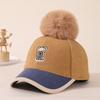 Chapéu de comércio exterior boné de beisebol infantil desenho animado bola de pele urso boné quente inverno ao ar livre meninos e meninas boné de personalidade