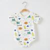 Mameluco de Verano para Bebé Fino de Manga Corta Envolvente Ropa Fart Recién Nacido Triángulo Camisón Bebé Niña Trepador Algodón Pijama