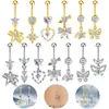 Gabe Moda Transfronteriza Europea y Americana Chica Estilo Trendy Estrella Lazo Anillo para Ombligo Joyería de Piercing