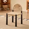 Sillas de Comedor de Segunda Mano para Uso Doméstico, Mesa y Sillas de Comedor de Madera Maciza, Silla Tejida con Respaldo, Sensación de Lujo Ligero y Gama Alta, Mesa y Sillas de Comedor para Comedor