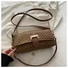 Bolso de mujer muy elegante, versión coreana, bolso de mano estampado retro de nicho, nuevo bolso cuadrado pequeño casual de moda otoño 2026