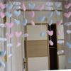 Pantalla de Ventana Fresca de Fresa Kawaii Dulce para Niños, Ventana de Mirador Femenina, Dormitorio, Cortina sin Perforaciones, Cortina de Partición Decorativa