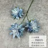 Flores artificiais de crisântemo de três cabeças personalizadas para decoração de sala de estar em casa, buquês de casamento, adereços de paisagismo, flores artificiais para comércio transfronteiriço