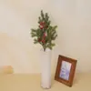 Plantas Artificiais da Amazon Acessórios de Natal Frutas Vermelhas Galhos com Folhas de Pinheiro Pe Artificial Atmosfera Artesanato Decorações