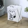 Cesta de Lavandería de Algodón y Lino de Pie para Baño de Dormitorio, Plegable y Lavable, para Guardar Ropa Sucia, con Soporte, Disponible en Cross-Border