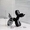 Adornos de Perro Bleo con Tablero de Ajedrez Blanco y Negro Transfronterizos Artesanías de Resina para Decoración Simple de Hogar, Sala de Estar, Pasillo, Escritorio