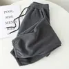 Toma real de pantalones de chándal cálidos y suaves con forro polar y puños elásticos - pantalones deportivos y casuales para mujer de otoño e invierno con forro polar y engrosados